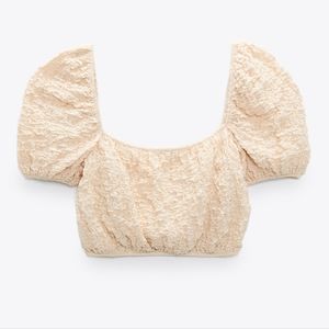 Zara puff sleeve crop top